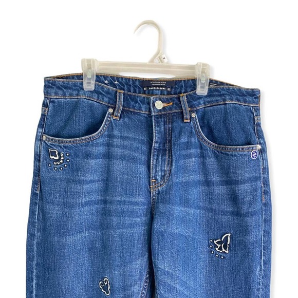 Scotch & Soda Bandanarama Embroidered Skinny Blue Jeans sz 29 - Picture 6 of 15